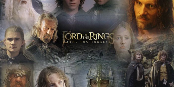 1024x768 Two Towers Character Collage - Elceleb