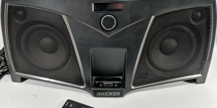 1566x1123 KICKER iK500 Portable Ikick iPod Dual Digital Stereo Speaker System W/Rem