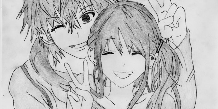 3500x2377 Cute Anime Couple Drawings at PaintingValley.com | Explore