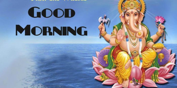 1024x768 Lord Ganesh Good Morning Image - Good Morning Wish With God Free