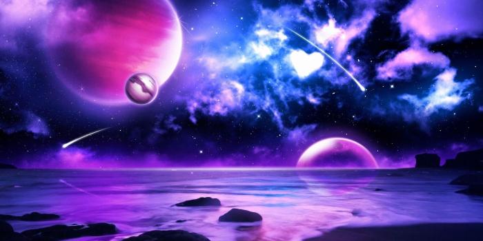 1920x1080 HD Background Purple Galaxy Space Sky Stars In Blue, Pink Color