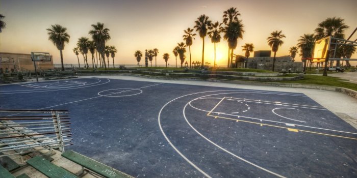 1920x1200 Venice beach, sunset, basketball, los angeles, california, la, usa