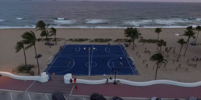 1920x1080 Aerial Fort Lauderdale Moving Toward Basketball Court On Beach Stock Video  Footage - Storyblocks Video