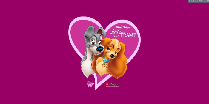 1920x1080 Lady And The Tramp – Pink Background Wallpaper