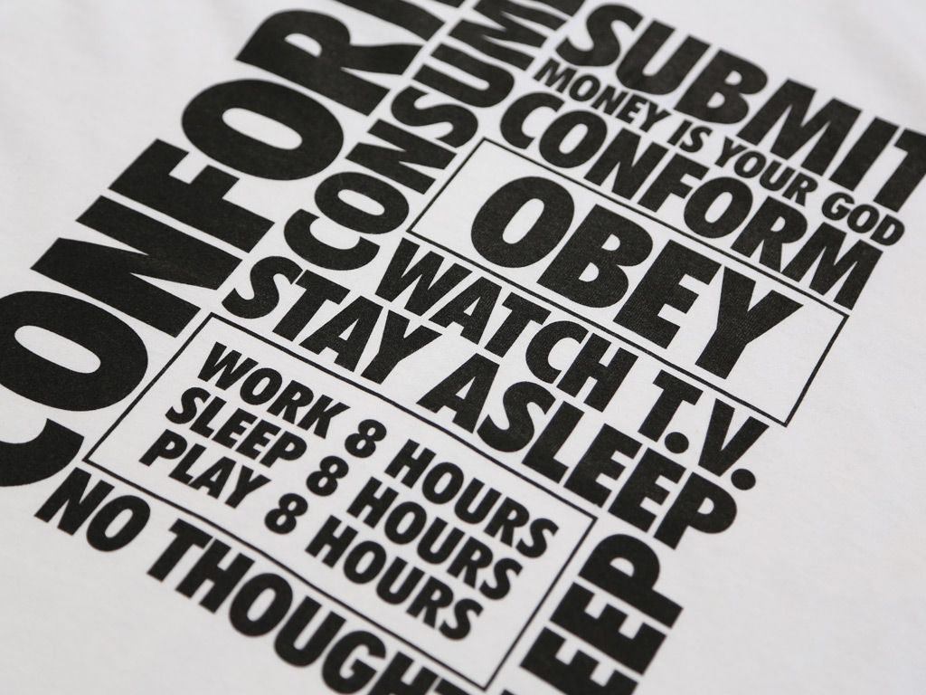1024x768 CONFORM SUBMIT OBEY (WHITE) - REGULAR T-SHIRT | Last Exit to Nowhere