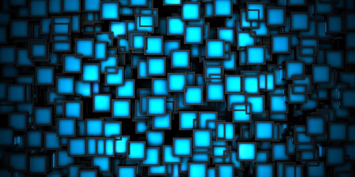 1920x1080 Download wallpaper 1920x1080 black, blue, bright, squares hd background