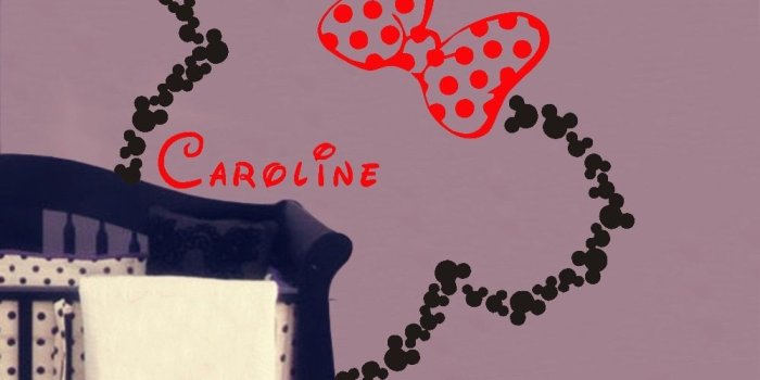 1000x1000 US $8.78 20% OFF|Cute Minnie Mouse Pattern Wall Sticker Custom Children  Name In It Vinyl Art Wallpaper Free Shipping Wall Mural Home Decor Y 610-in 