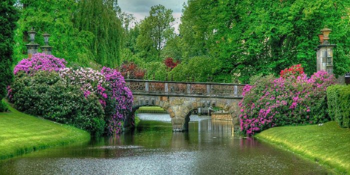 1600x1000 Bridge in the Park in Spring Wallpaper and Background Image
