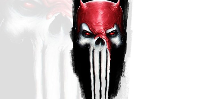 1332x850 Wallpaper skull, Punisher, Sake, Marvel, Daredevil, Daredevil
