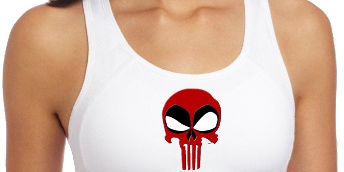 1000x1000 Amazon.com: Women's Deadpool Wallpaper Punisher Skull Logo Racerback