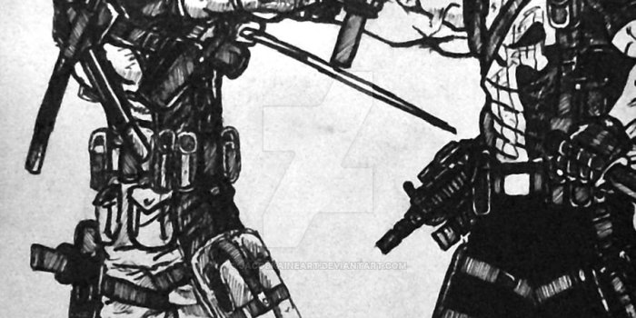 900x1200 Deadpool Punisher faceoff by JacobKaineArt