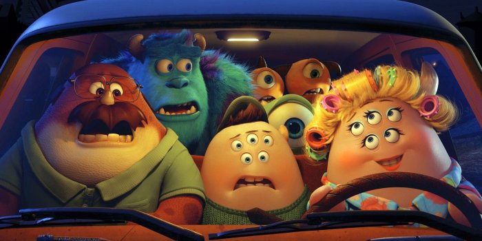 1332x850 Wallpaper blue, green, smile, one-eyed, Monsters University