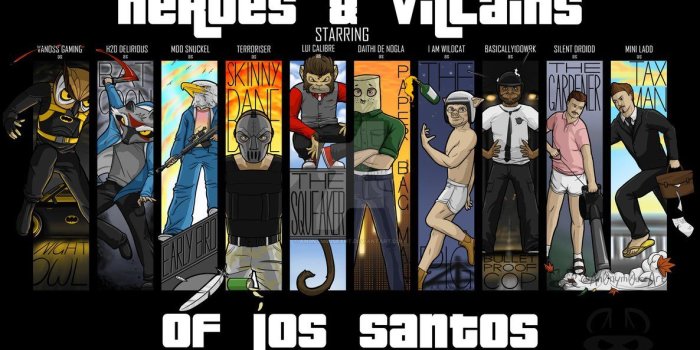 1186x673 Heroes and Villains of Los Santos by An0nym0useArt