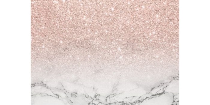 1106x1106 Stylish faux rose pink glitter ombre white marble fleece blanket