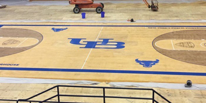 1024x768 Buffalo Bulls Basketball court design implementation is nearly