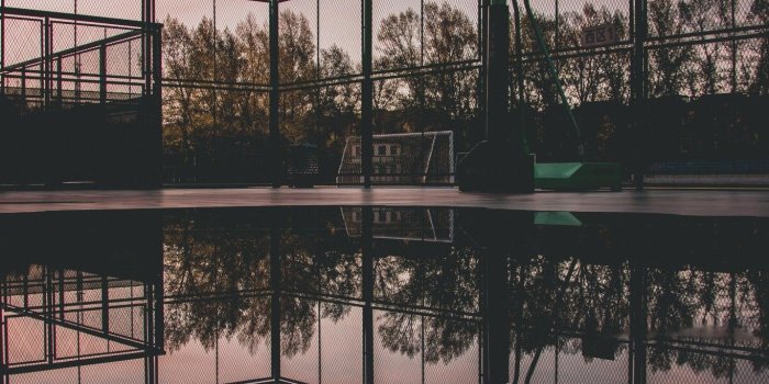 1366x768 Download 1366x768 Basketball Court, Reflection, Water, Puddle