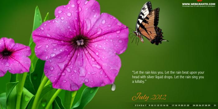 1920x1080 Calendar Wallpaper July 2012 | Rain Wallpaper Calendar July 2012