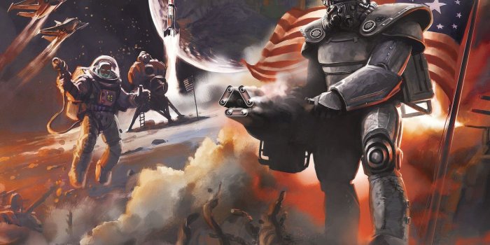 1332x850 Wallpaper Space, Armor, Art, Minigun, Bethesda Softworks, Bethesda