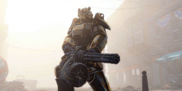 1280x1024 Download wallpaper 1280x1024 fallout 4, gun, armor standard 5:4 hd