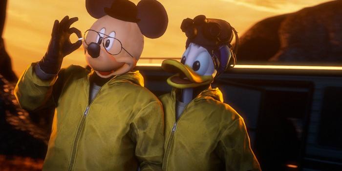 1332x850 Wallpaper Disney, crossover, breaking bad, fan art, Mickey Mouse