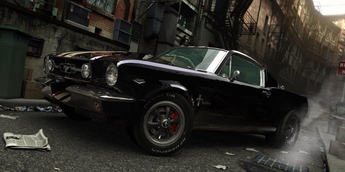 1920x1200 Black Ford Mustang coupe, Ford Mustang, car, street, black HD