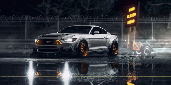 1366x768 Silver Ford Mustang coupe, Ford Mustang, car, street HD wallpaper