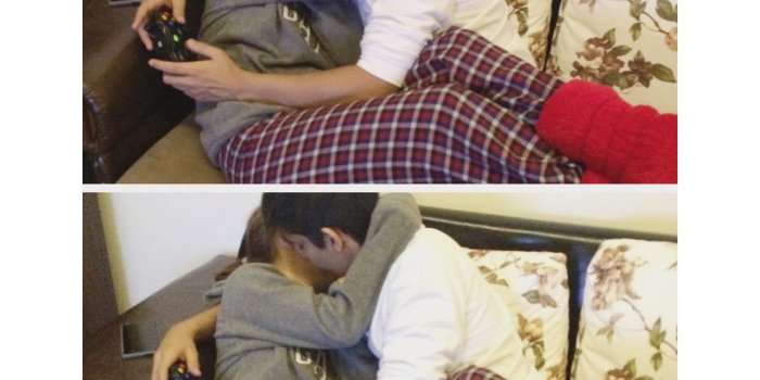 1280x1280 bf, boy, couple, cute, games, gf, girl, her, him, kiss, love, red