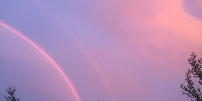 1024x768 freetoedit aesthetic rainbow pink purple clouds nature...