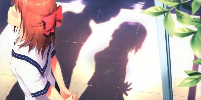 3614x2556 floor, school uniforms, schoolgirls, skirts, shadows, plants, couple