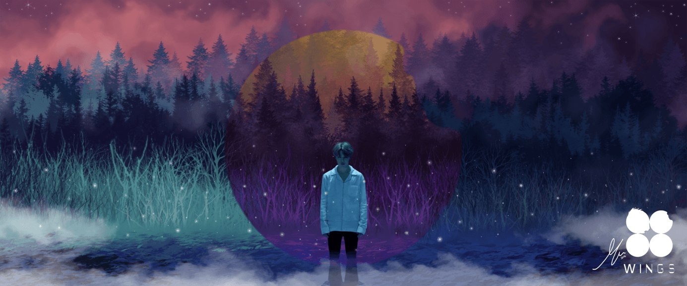 1385x577 Bts Jimin Lie Drawing – HD Wallpapers