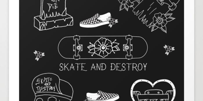 1500x1500 skate - destroy Art Print