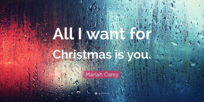 3840x2160 Mariah Carey Quote: “All I want for Christmas is you.” (15