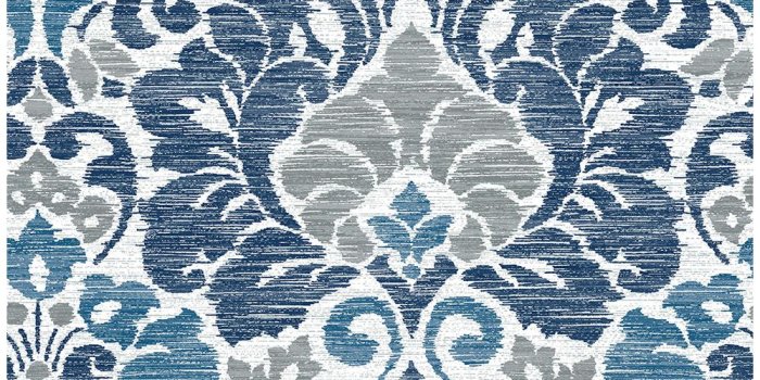 1000x1000 56.4 sq. ft. Garden of Eden Blue Damask Wallpaper