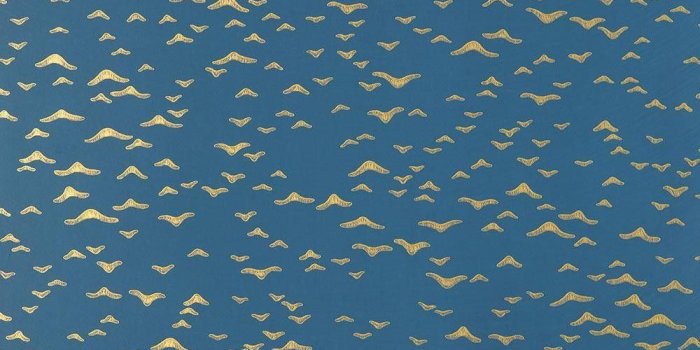 1000x1000 Farrow & Ball Yukutori Wallpaper - BP 4307 - Navy Blue / Gold