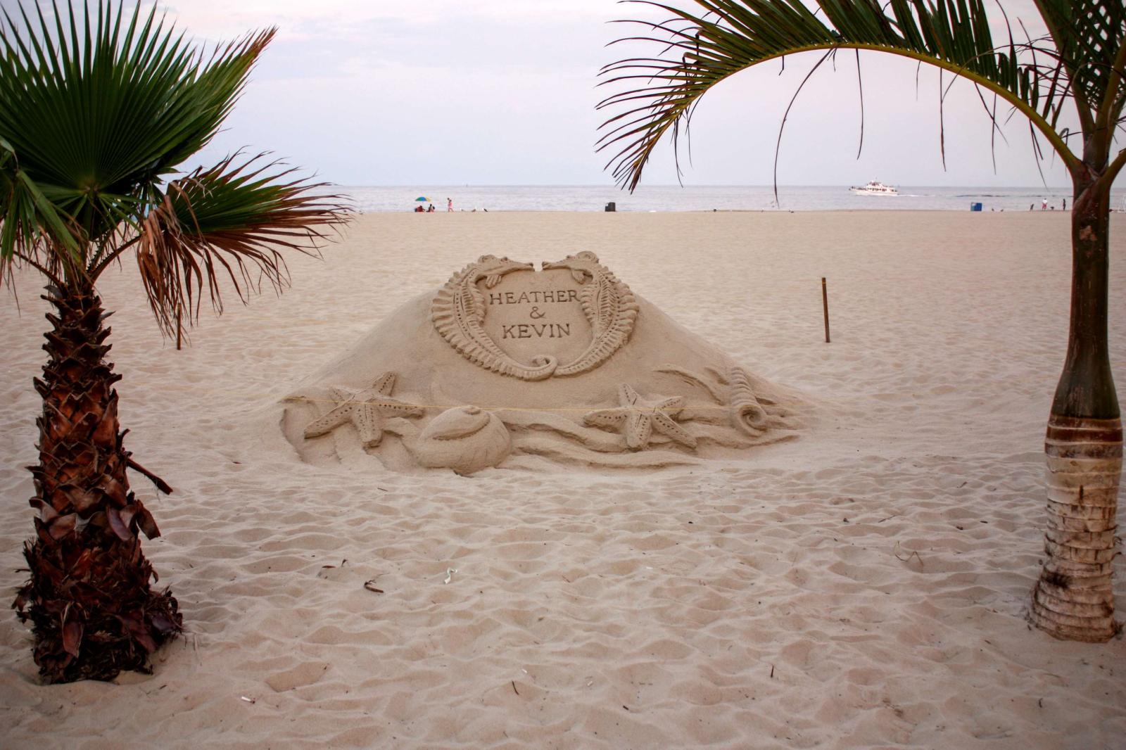 3840x2560 3080318 beach, palm trees, sand castle 4k wallpaper and background