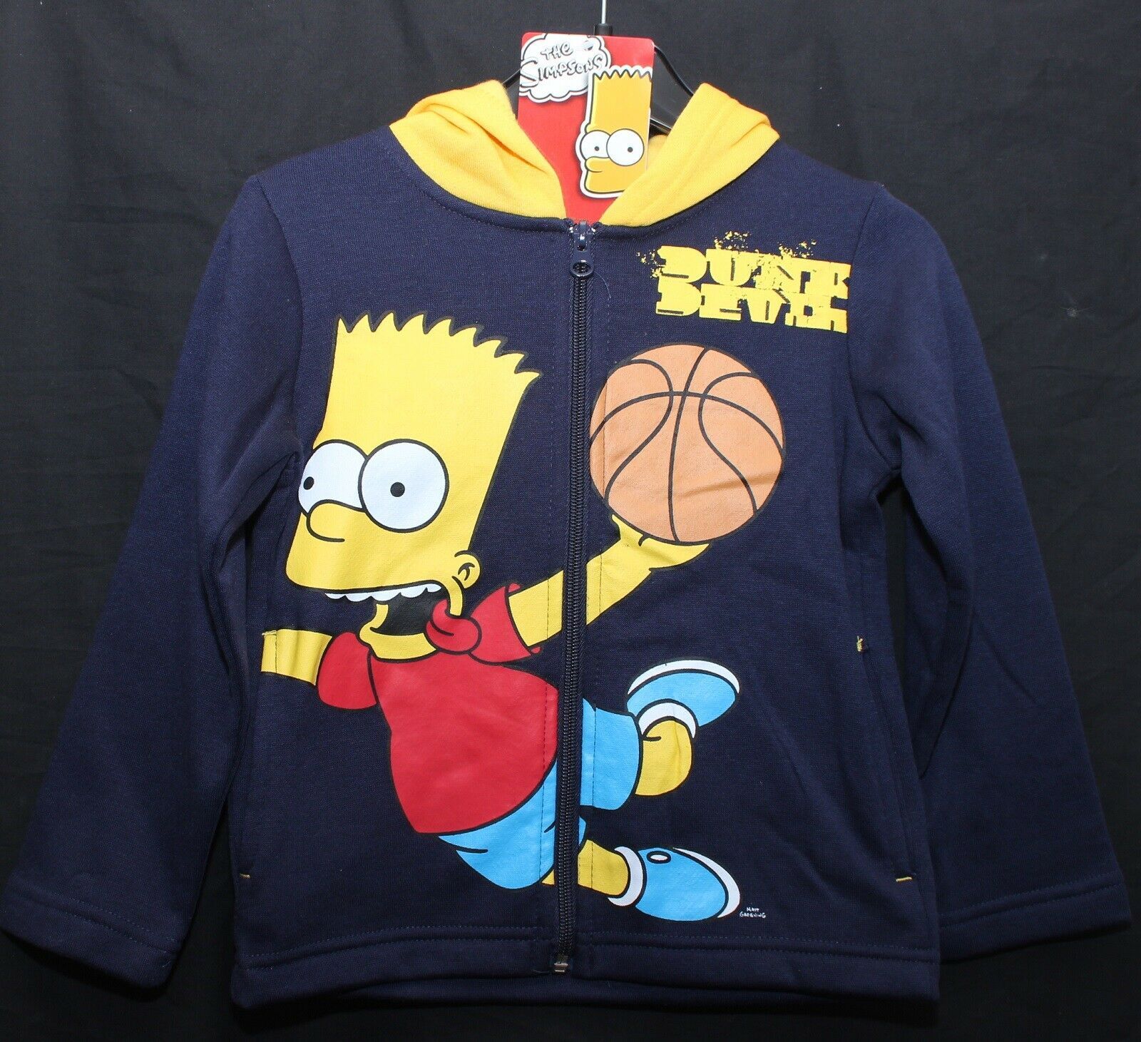 1600x1461 Boy's The Simpsons BART SIMPSON Hoodie/Fleece Hooded Jacket NWT Sizes 3-10  years
