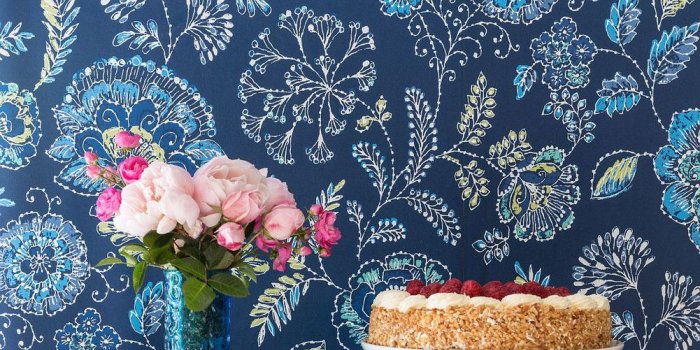 1001x1000 Tropez Floral by Albany - Dark Blue - Wallpaper - 24112