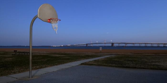 1920x1200 Basketball court near bridge during daytime HD wallpaper | Wallpaper