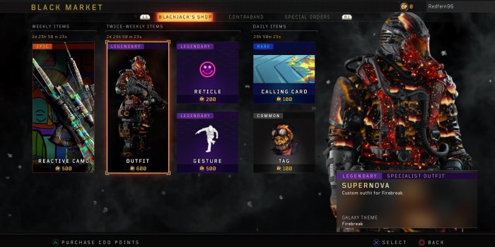 1920x1080 New Supernova Outfit for Firebreak (600 CP) : Blackops4