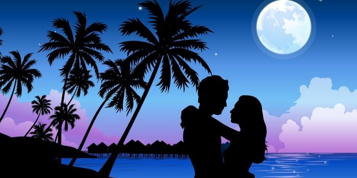 1600x1027 Romantic Couple In Moonlight (#369436) - HD Wallpaper Download