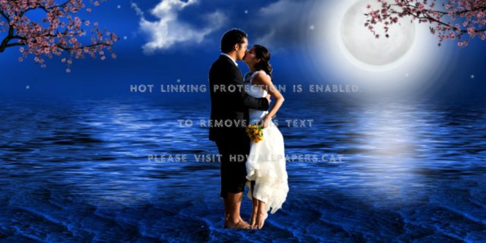 1920x1080 love fantasy full moon couple in romantic
