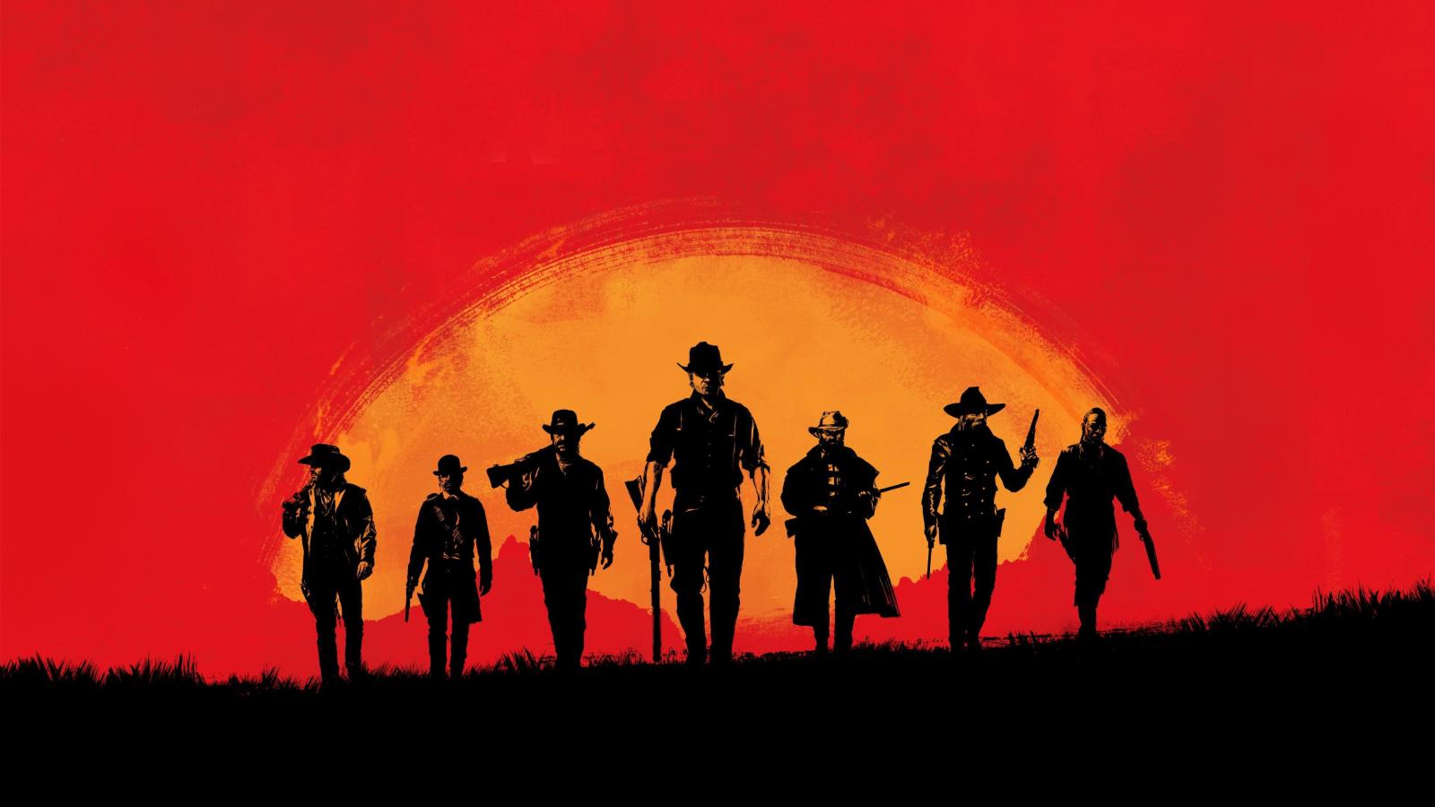 3840x2160 Yellow, red, and black group of men digital wallpaper, Red Dead