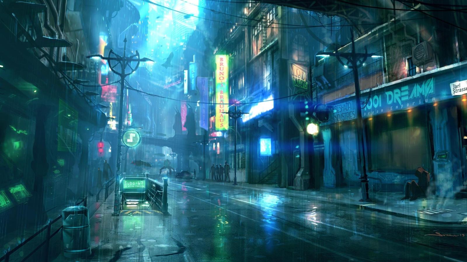 2560x1440 City Rain Wallpapers