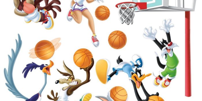 1000x1000 Looney Tunes Large Basketball Wall Decal Set