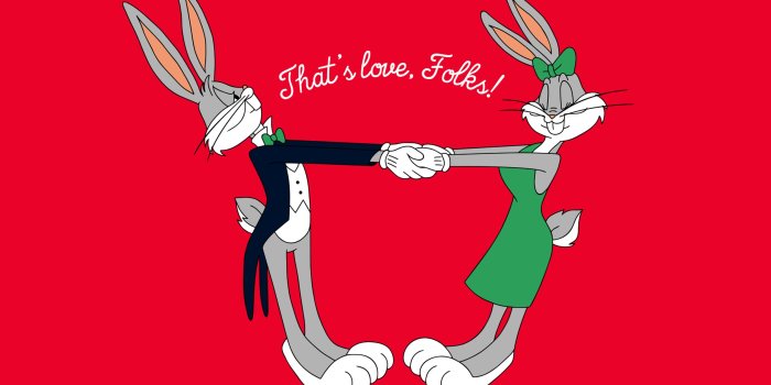 2560x1600 True Love Bugs Bunny And Honey Bunny Looney Tunes Cartoon Црвена