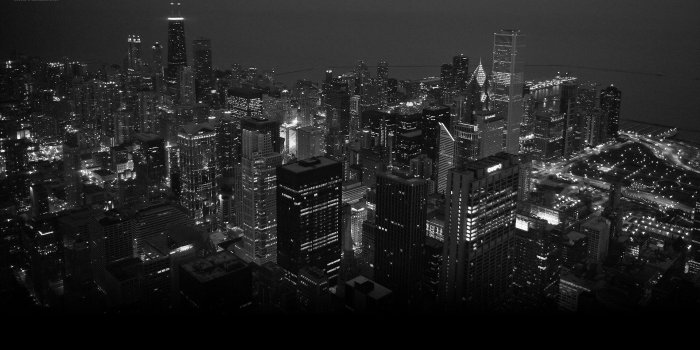 1920x1040 Chicago at Night | Places I'd Like to Go | Black, white wallpaper