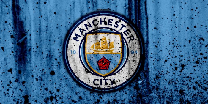 3840x2400 Download wallpapers FC Manchester City, 4k, Premier League, new logo