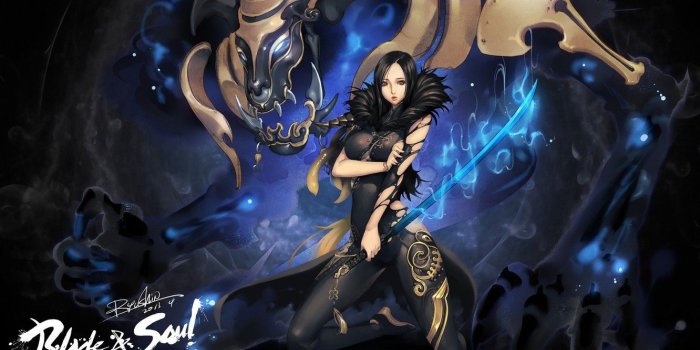 1332x850 Wallpaper girl, sword, the demon, Blade&Soul images for desktop