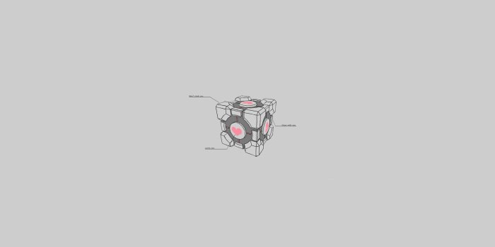 1920x1200 Weighted Companion Cube wallpaper - Minimalistic wallpapers - #27275