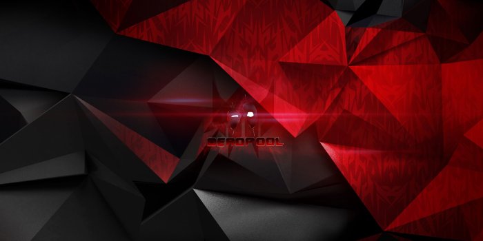 3840x1587 Wallpaper Deadpool, Logo, Artwork, Abstract, Red, Dark background